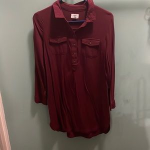 Burgundy Collared Dress